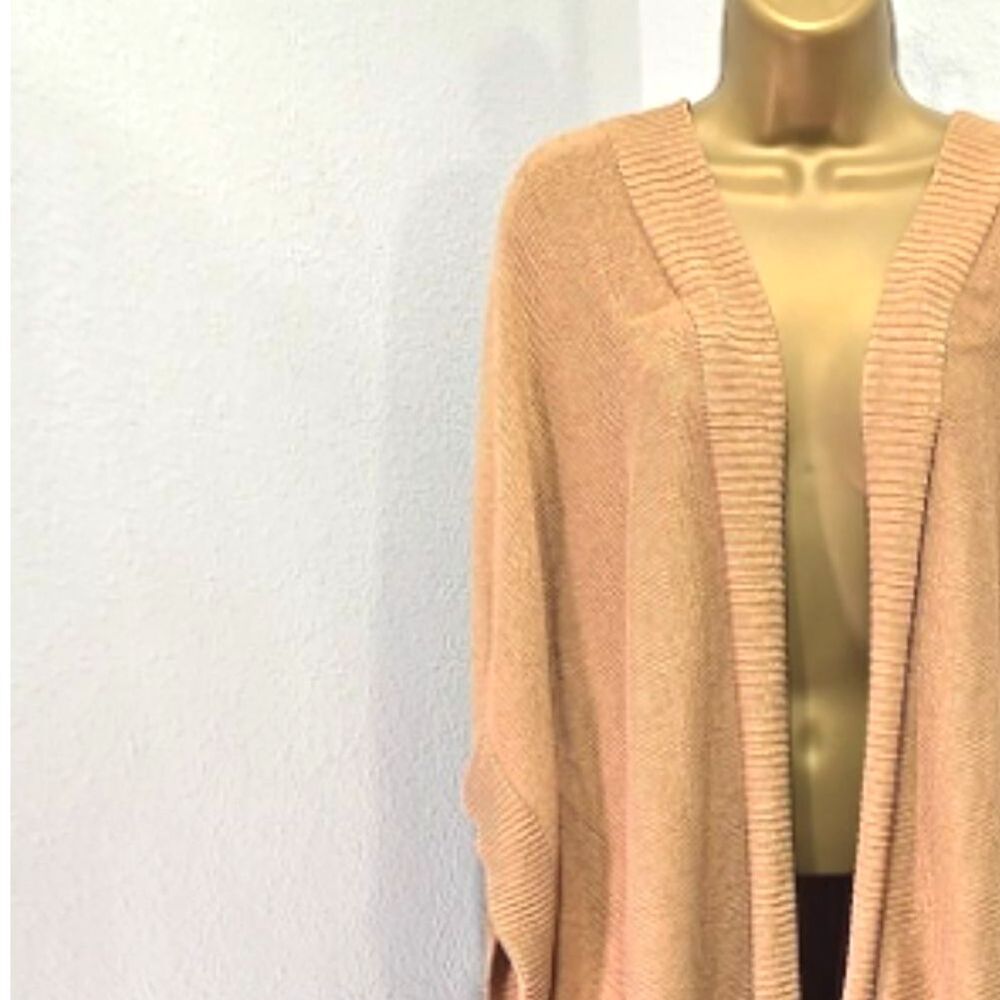 NWT Old Navy Tan Open Front Cardigan Sweater Size XXL Lagenlook Minimalist Boxy